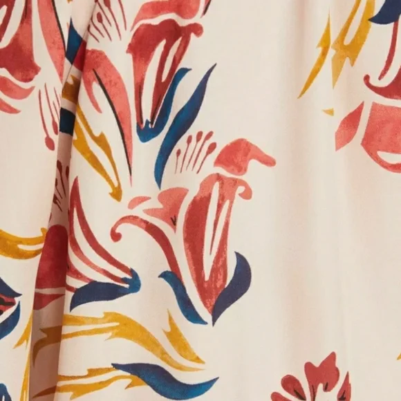 Joie  Floral Long Sleeve Ruffled Mini A-Line Dress - Picture 14 of 16